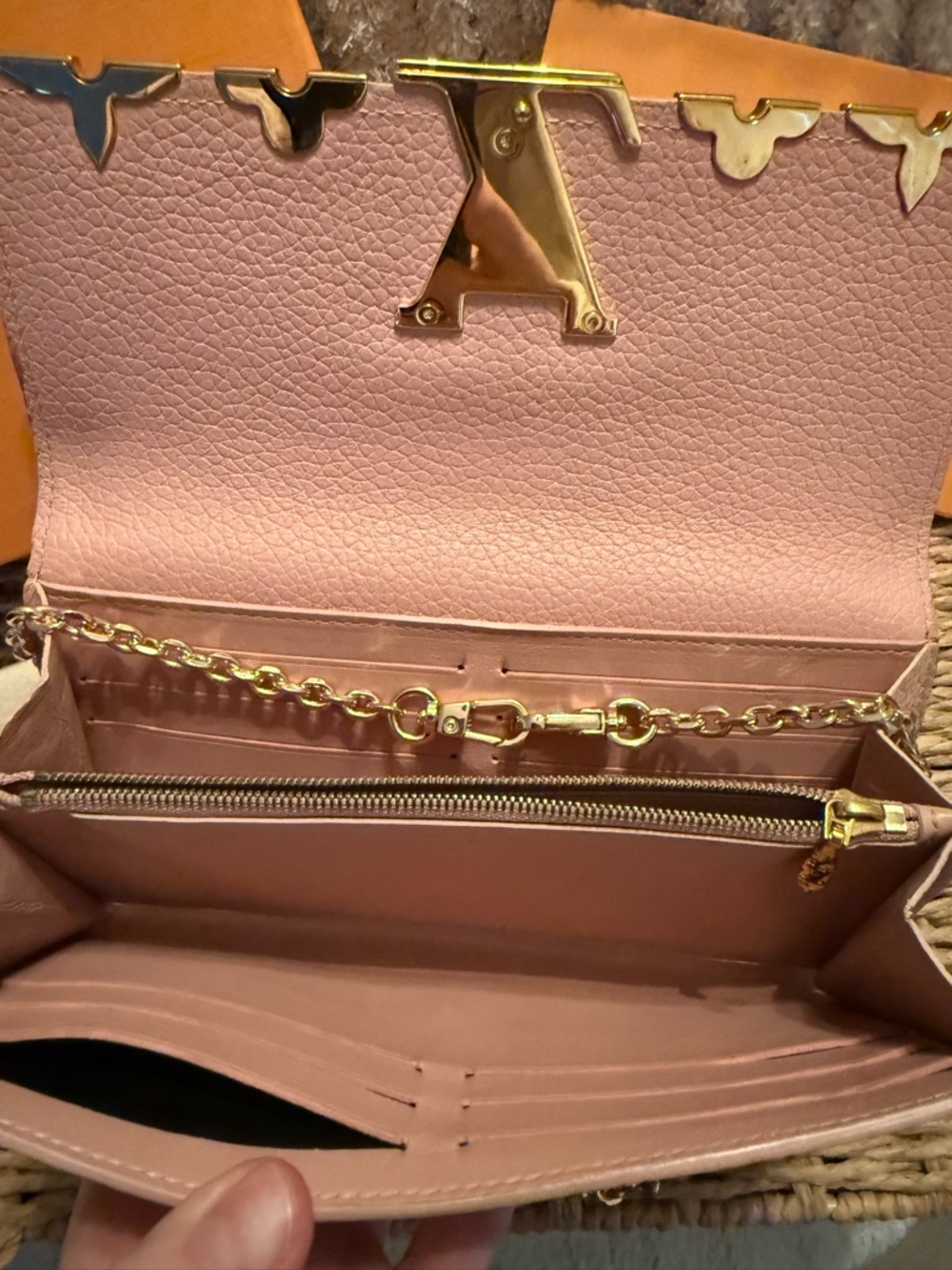 Louis Vuitton Flower Crown Capucines Pink Leather Mini Chain Wallet - Picture 4 of 4